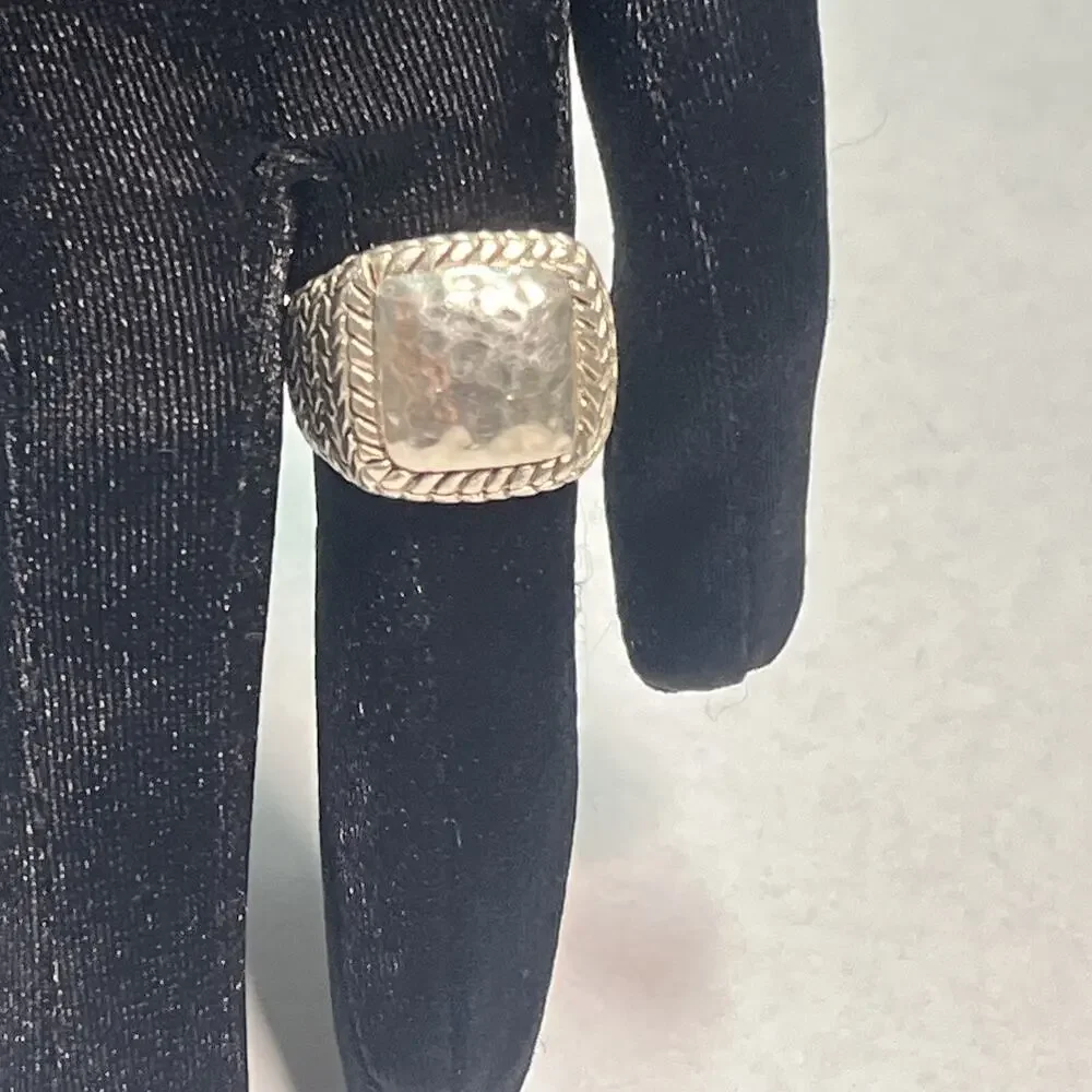 vintage silpada sterling silver 925 Square Dome No Stone Ring Wheat Size 6 - 6,5